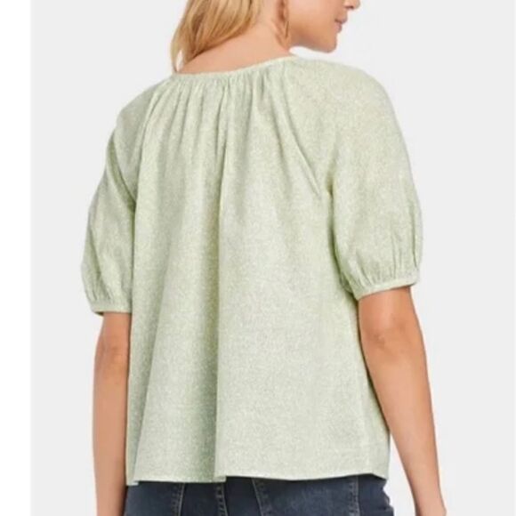 Universal Thread Light Green and White Floral Peasant Blouse Top Size XS - Picture 3 of 6